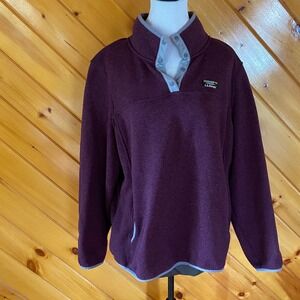 L.L. Bean Sweater Fleece Snap Pullover Purple women's 3X sweatshirt